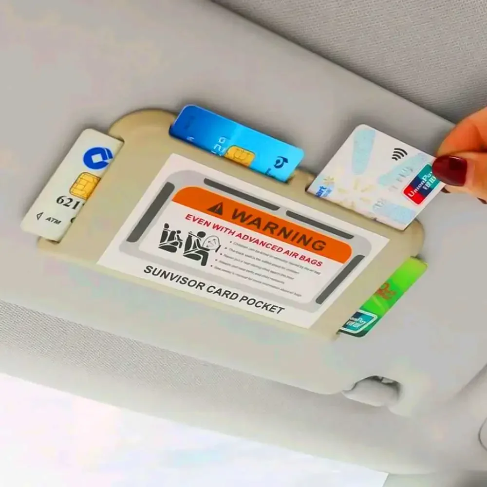 

1Pc Car Sun Visor Multifunctional Card Clip Organizer Auto ABS Temporary Parking Card Holder Stowing Tidying Car Accessories