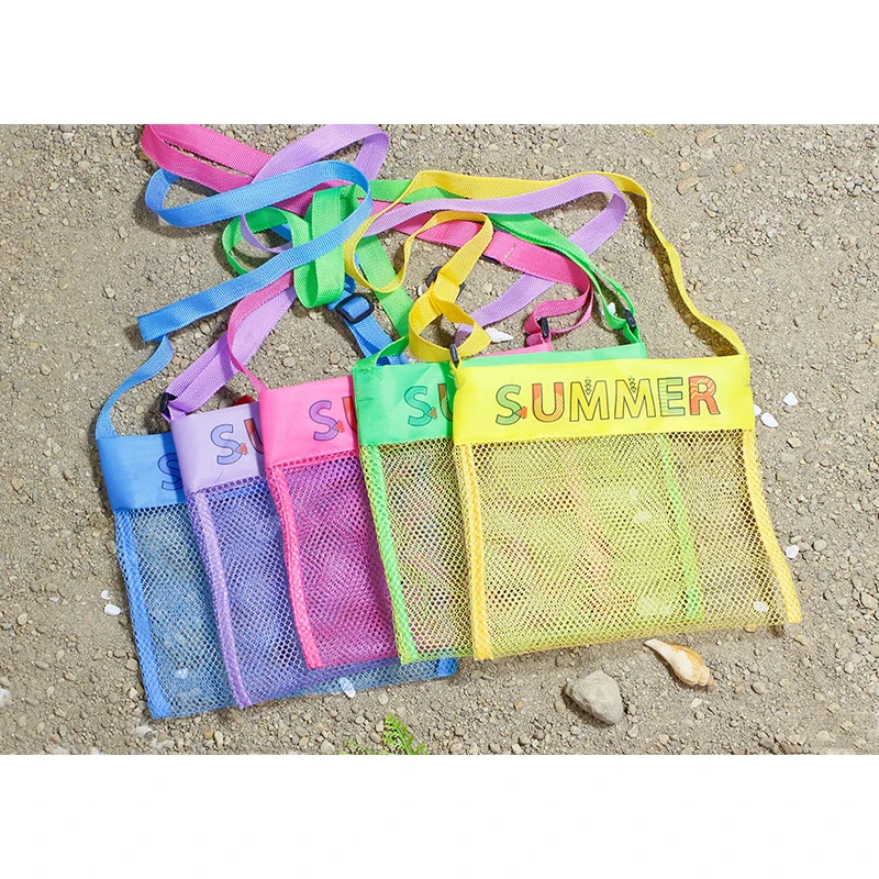 Outdoor Foldable Beach Mesh Bag Portable Children Sand Away Kids Beach Toys Clothes Sundries Storage Mesh Bags