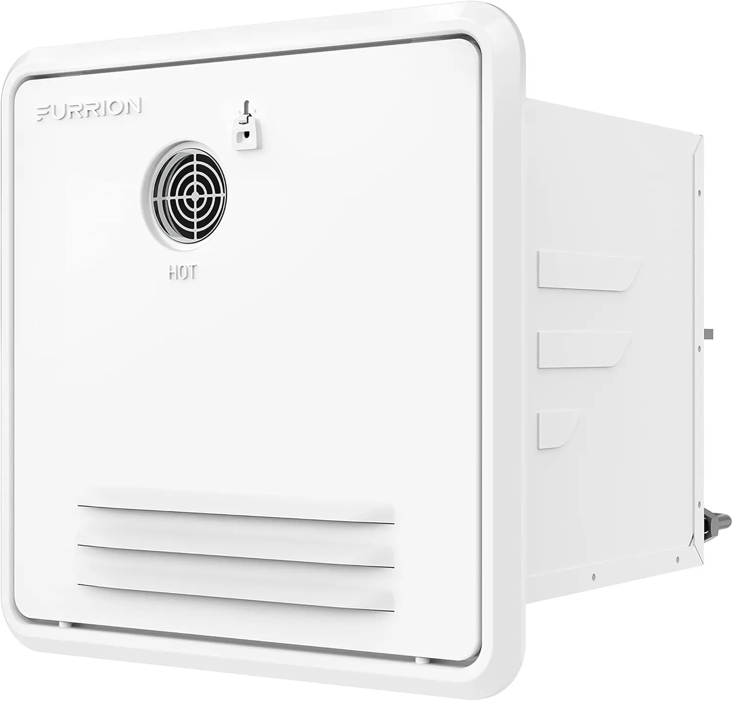 RV Tankless Gas 60,000 BTU scaldabagno-16.14 "x 16.14" porta bianca-2.4 GPM-tecnologia Vortex steadies temperatur