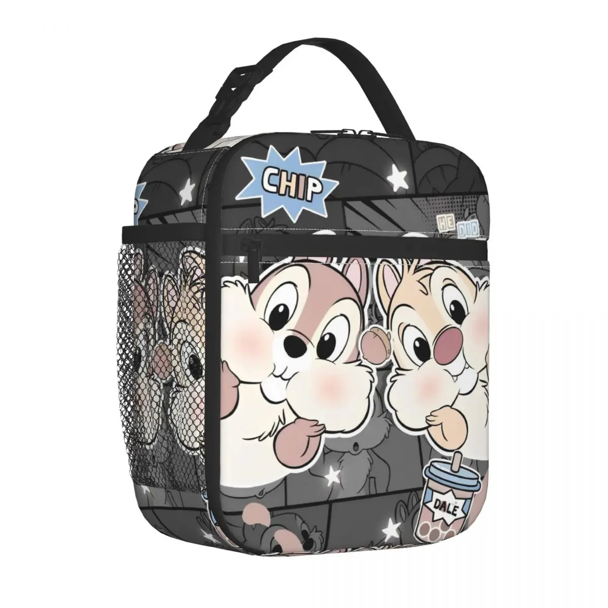 

Chip 'n Dale, милая мультяшная изолированная сумка для обеда, многоразовая сумка-холодильник Контейнер для еды, большая сумка-тоут, ланч-бокс, сумка-бенто, пикник колледжа