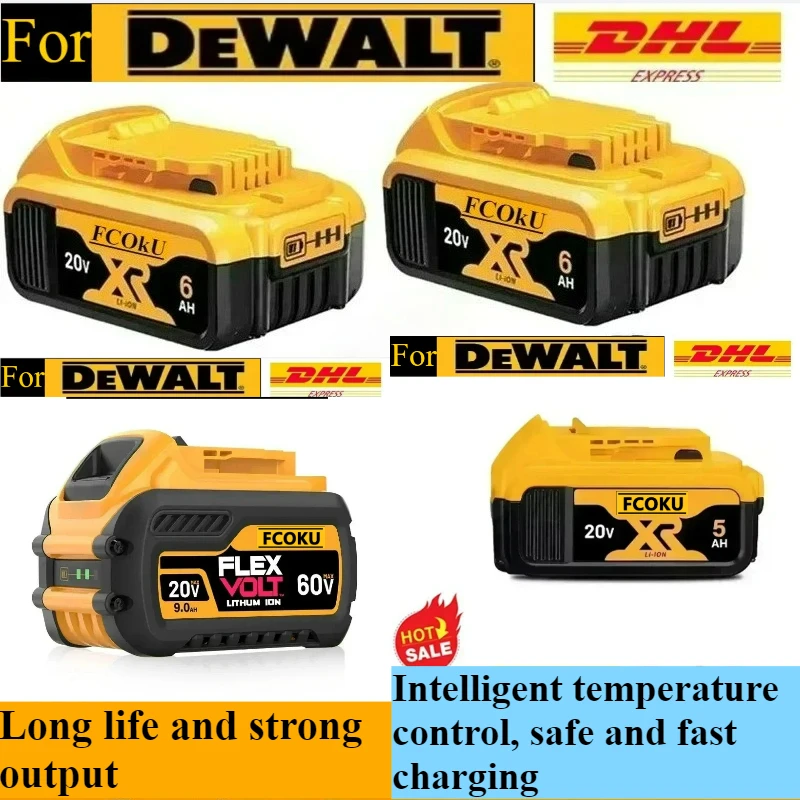 

For Dewalt Original 20V Rechargeable Tool Battery DCB200 DCB201 DCB206 18V 20v 6AH 9AH 5AH .For Dewalt 18V 20V tool battery