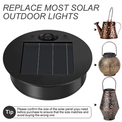 2Pcs Replacement Solar Panels Solar Lantern Light Replacement Part String Light LED Solar Panel Lantern Lid Round Solar Light