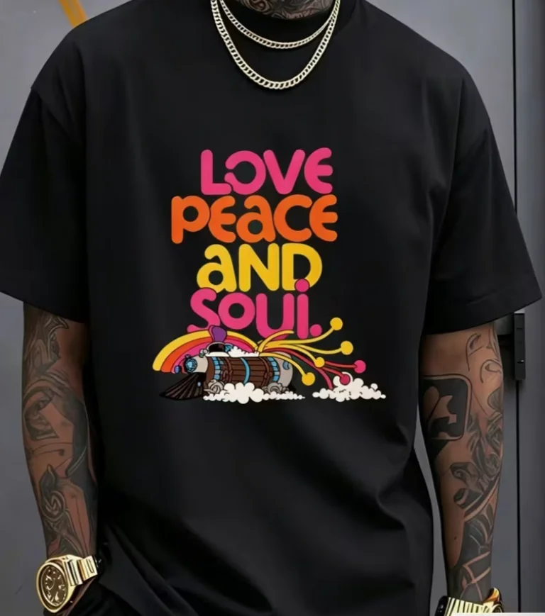 Crew Neck Multicolor T-Shirt - Fashion Street Trends, New Retro Style, Spring Summer Collection Y2K Aesthetics Love Peace Soul