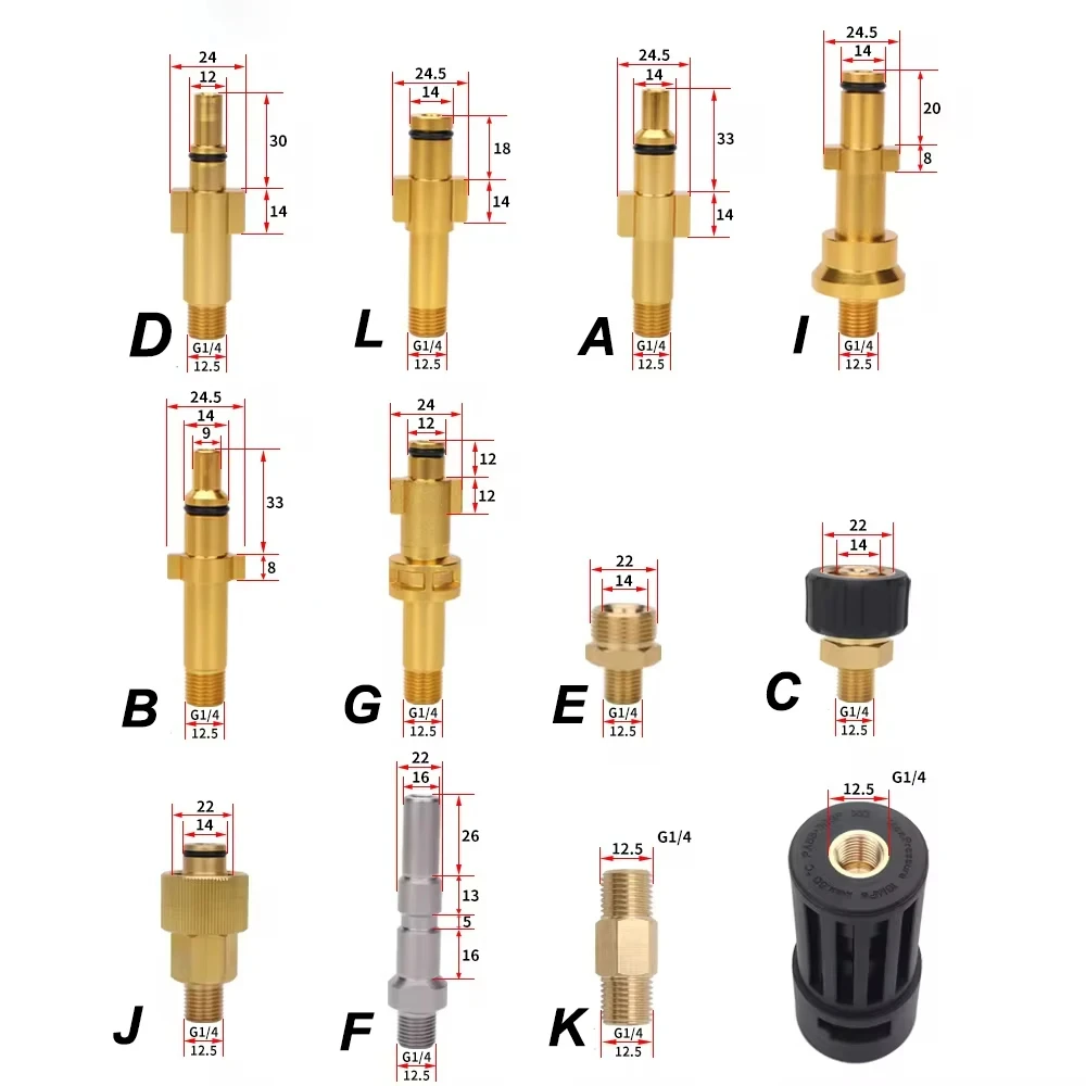 Pressure Washer Connector Adapter for Connect AR/Interskol/Lavor/Bosche/Huter/M22 Lance Wand to Karcher Water Gun Female Adapter