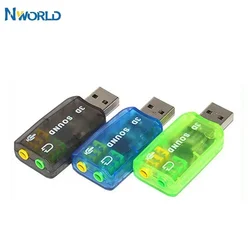 NWorld USB Sound Card Mic Audio USB Converter External 5.1-Channel w/3.5mm Headphone and Microphone Interface,Computer Stereo