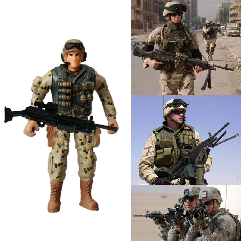 4Pcs Army Men และทีม SWAT กองกำลังพิเศษทหารสงครามโลกครั้งที่สองเกม Action Figures Playset ทหารอาวุธรุ่นสำหรับเด็กของขวัญเด็ก