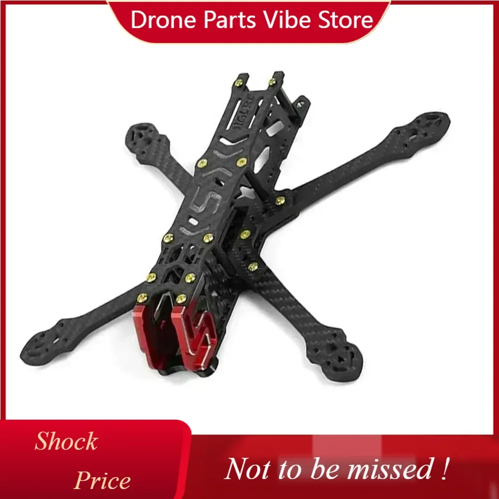 

DP HGLRC Sector X5 FR Carbon Fiber Frame - 5"/210mm, CNC Machined - Compatible with T5045C Props for FPV Freestyle/Racing Drone