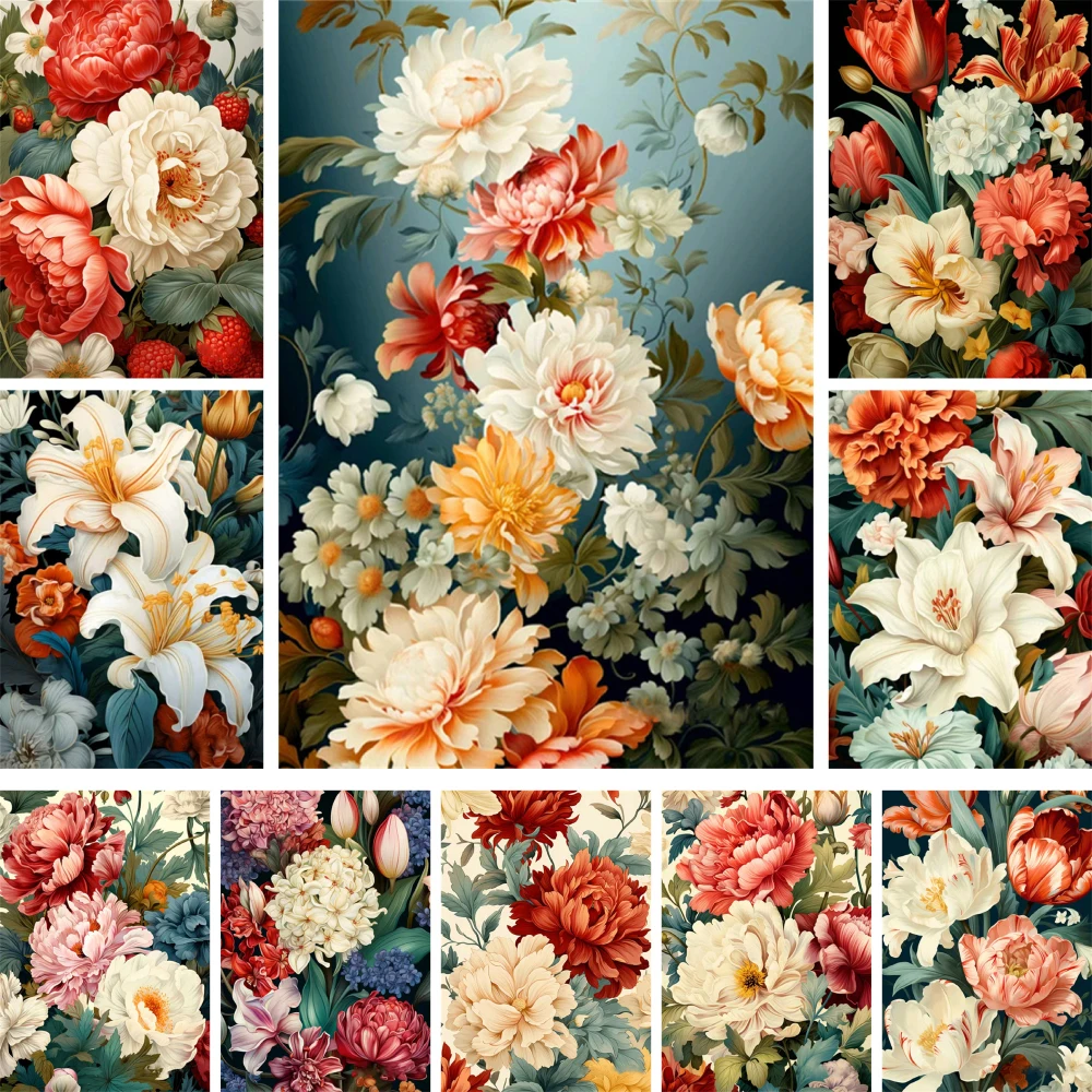 Flowers Peony Coloring By Numbers Painting Oil Paints 40*50 Boards By Numbers Decorative Paintings Crafts For Adults For Drawing