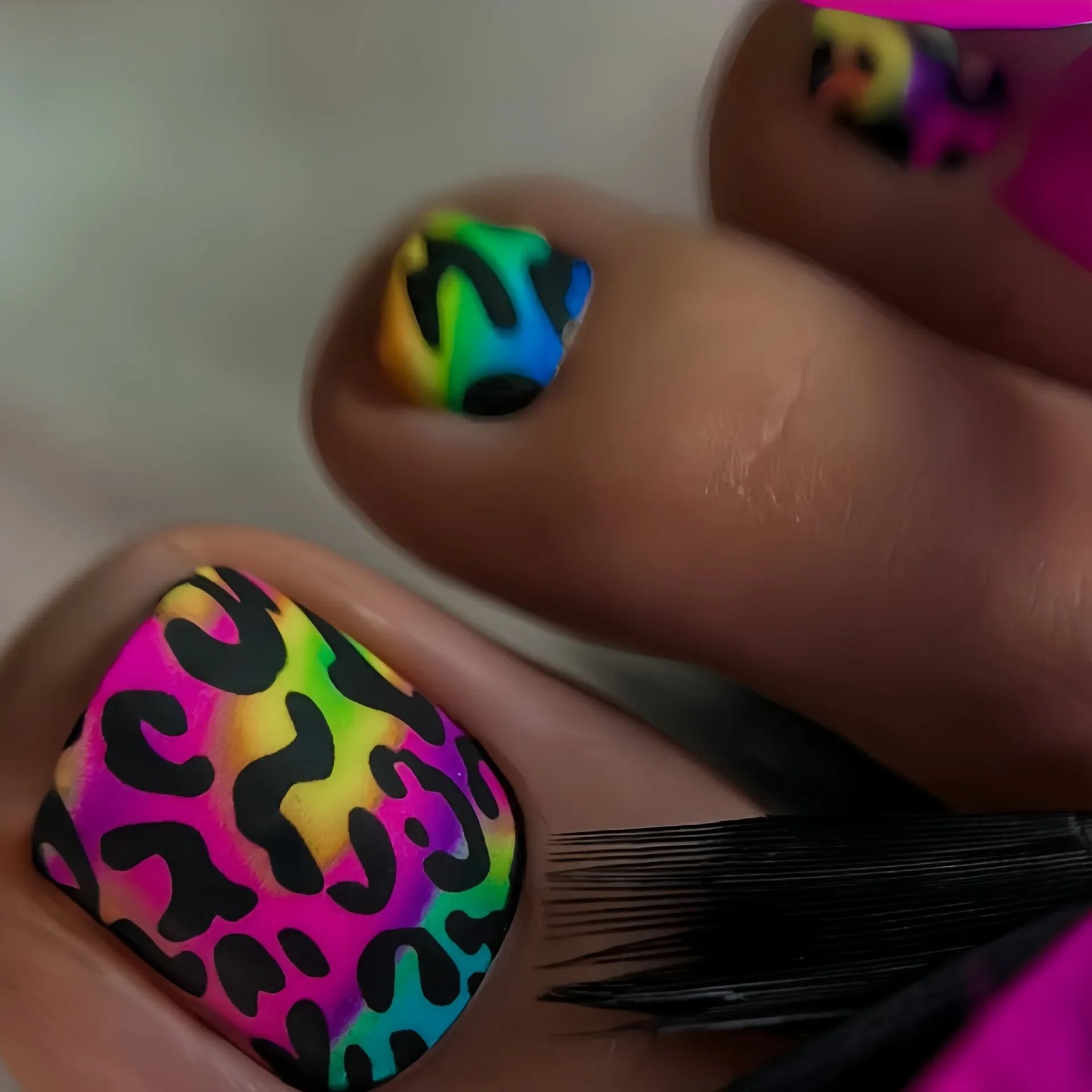 

24 шт. y2k Press on Nails Sweet Cool Леопардовый принт Летние накладные ногти на ногах Женские носимые европейские накладные ногти Spice Girl