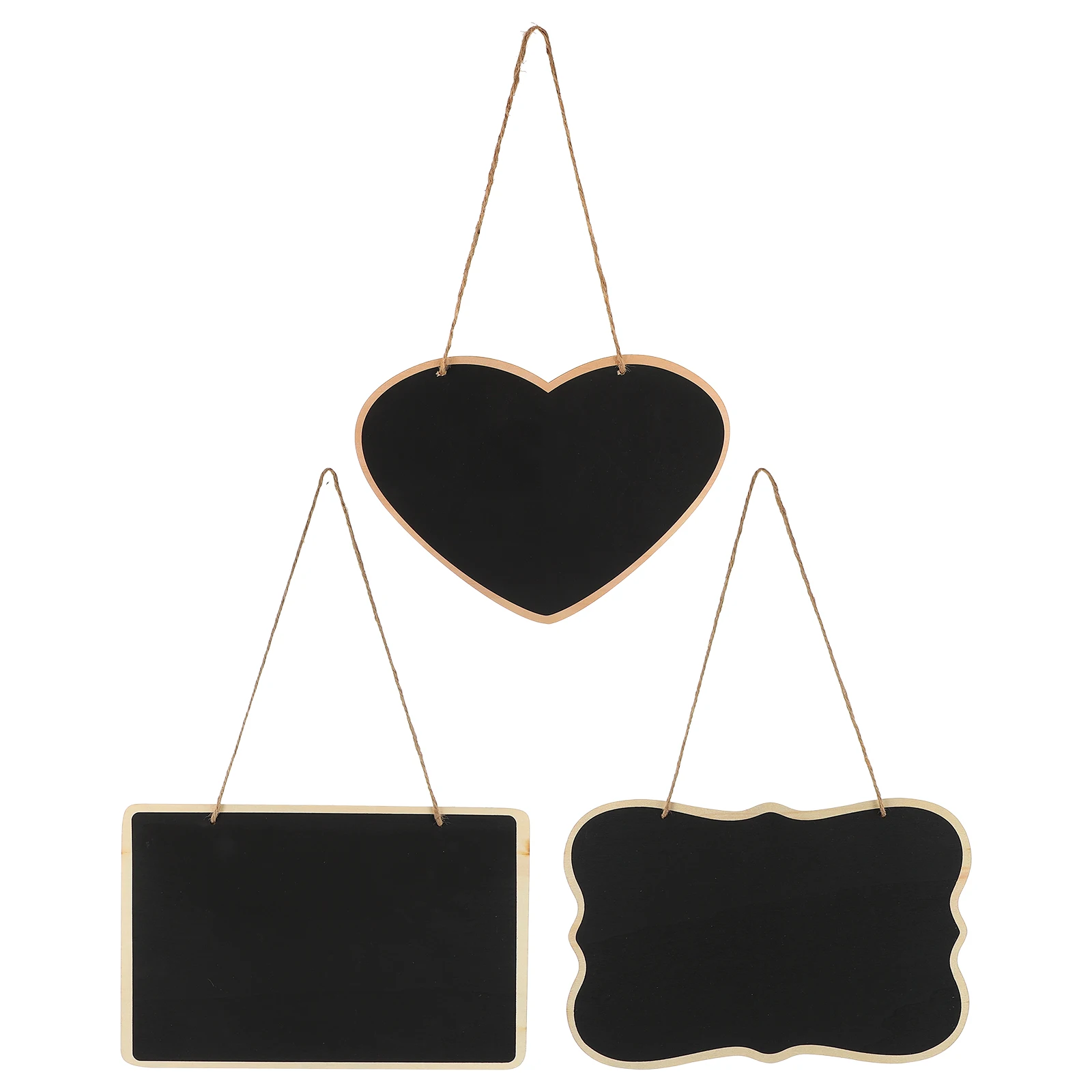 

3 Pcs Mini Chalkboard Heart Shape Boxwood Writing Board Vintage Home Decor Blackboard Hanging Bulletin