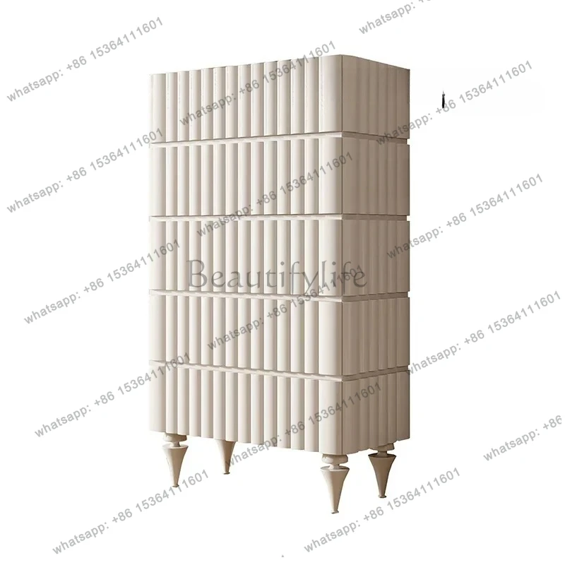 

Light Luxury Solid Wood Modern Simple Cream Style Storage Cabinet Minimalist Bedroom Home Designer Fashion