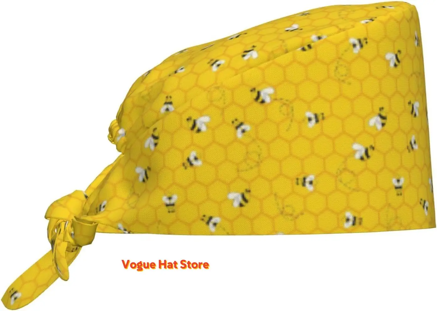 

Рабочая шапочка Honey Bee для женщин и мужчин, рабочая шапка для чистки с лентой для защиты от пота, удобные регулируемые шапочки-скрабы