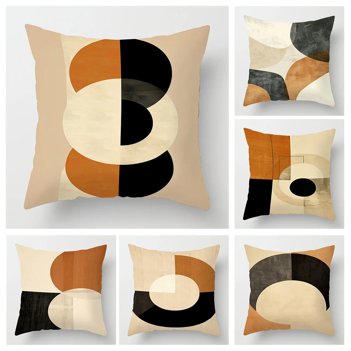 Scandinavian ins style abstract geometric pillow cover 45x45cm 50x50cm short plush sofa cushion cover art cushion cover