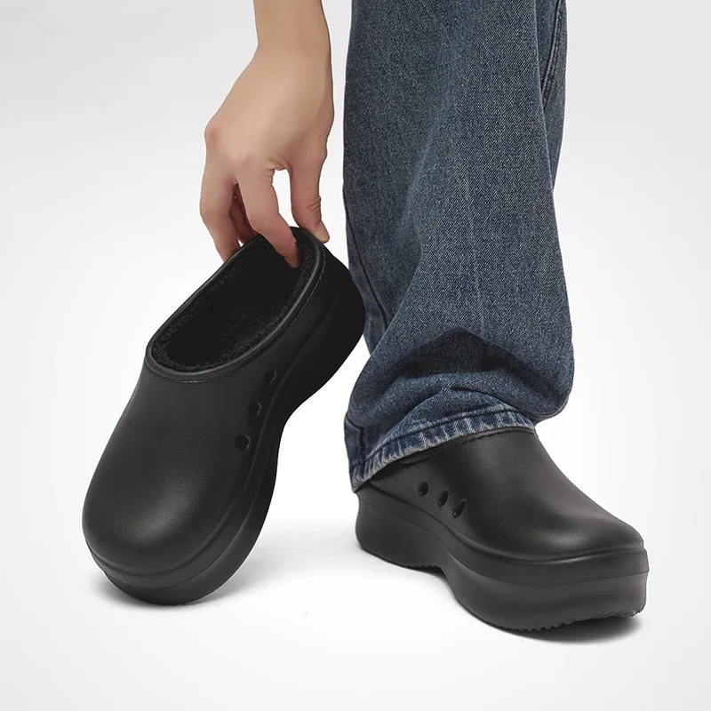 شعبية بلون بسيط موضة الاتجاه الدافئة ومتعددة الاستخدامات الرجال عادية المضادة للانزلاق الارتفاع زيادة نعال من القطن هبوط السفينة