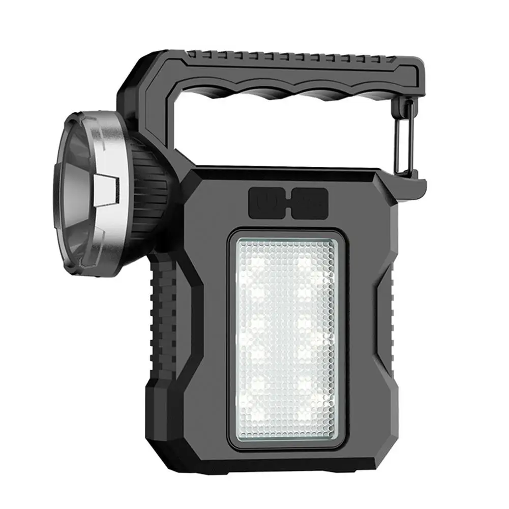 Multi-Functional Solar Flashlight - USB Rechargeable, High-Lumen LED Spotlight with Red and Blue Light Modes for Adventures