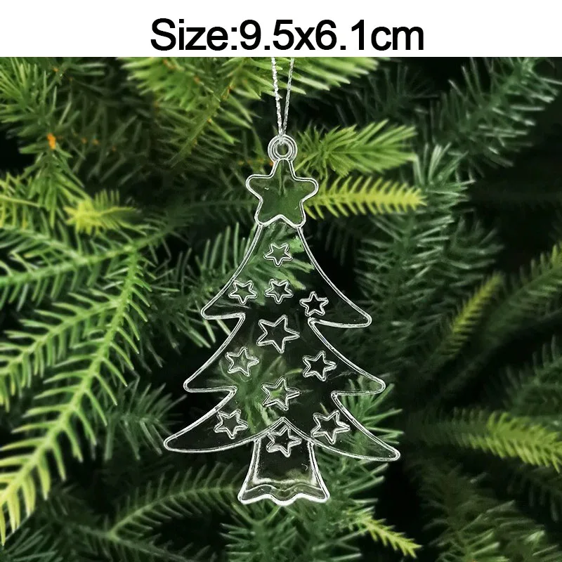 5 Stück Weihnachtsdekorationen für Zuhause, Kristall-Acryl-Ornamente, Schneeflocken, Elch, Weihnachtsbaum-Hängeanhänger, Navidad 2026 Neujahrsgeschenk – Detail 5