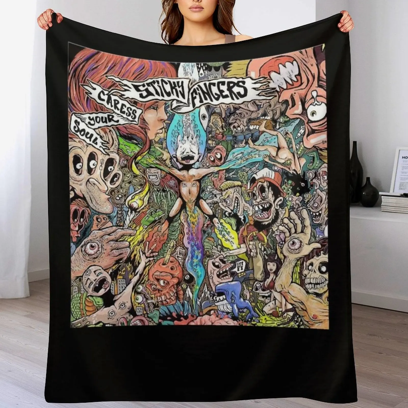 Sticky fingers caress your soul Throw Blanket Thin Soft Blanket for Summer Night Sleeping