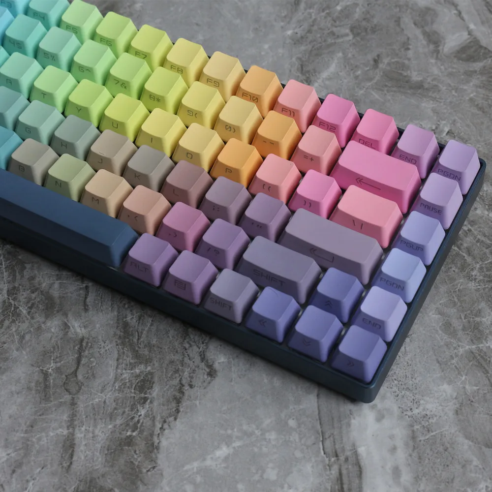 Imagem -05 - Teclas Pbt Duplo Tiro Keycap Aurora Side Impressão Rgb Backlight Cereja Perfil para Outemu Gateron Kailh Ttc mx Switch 133