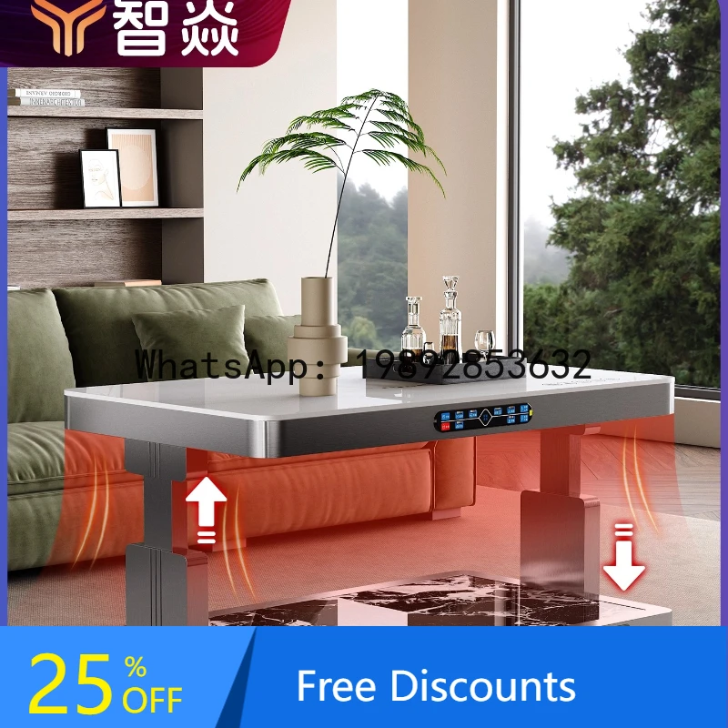 

XL Electric Heating Table for Living Room, Home Use Heating Table, Adjustable Coffee Table with Integrated Heating Stove