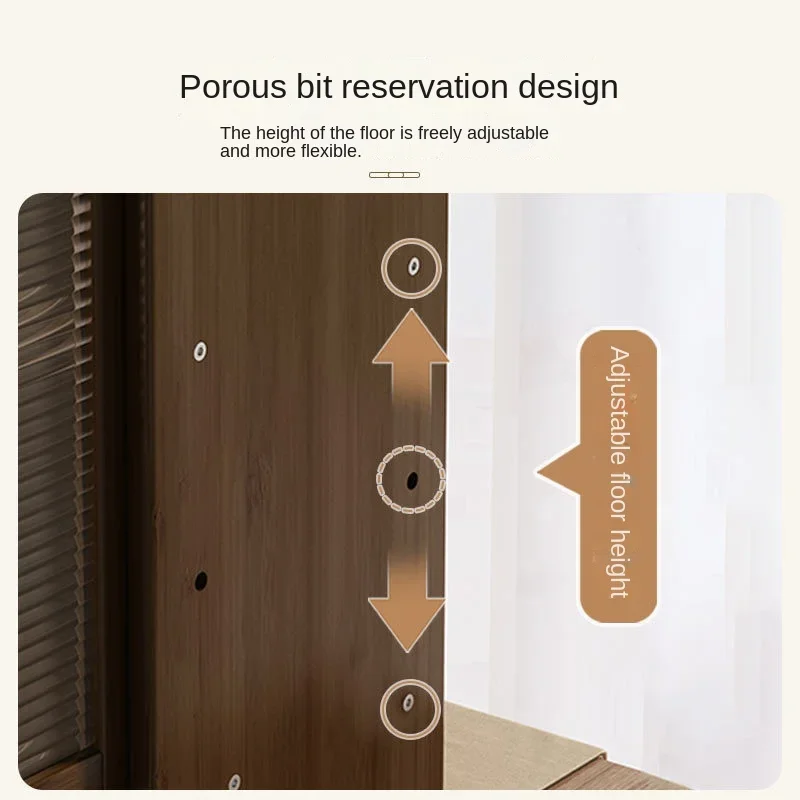 New Chinese Style Living Room Cabinet with Doors and Shelves, Simple Tea Rack, Tea Table, and Small Coffee Table