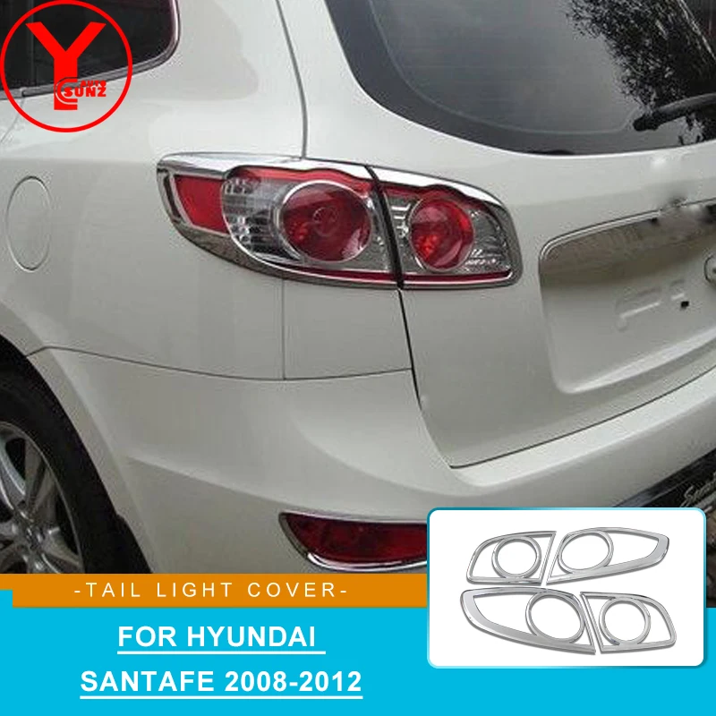 

Chrome Tail Light Cover For Hyundai Santafe 2008 2009 2010 2011 2012 Tail light Bezel Garnish Surround Frame Car Accessories