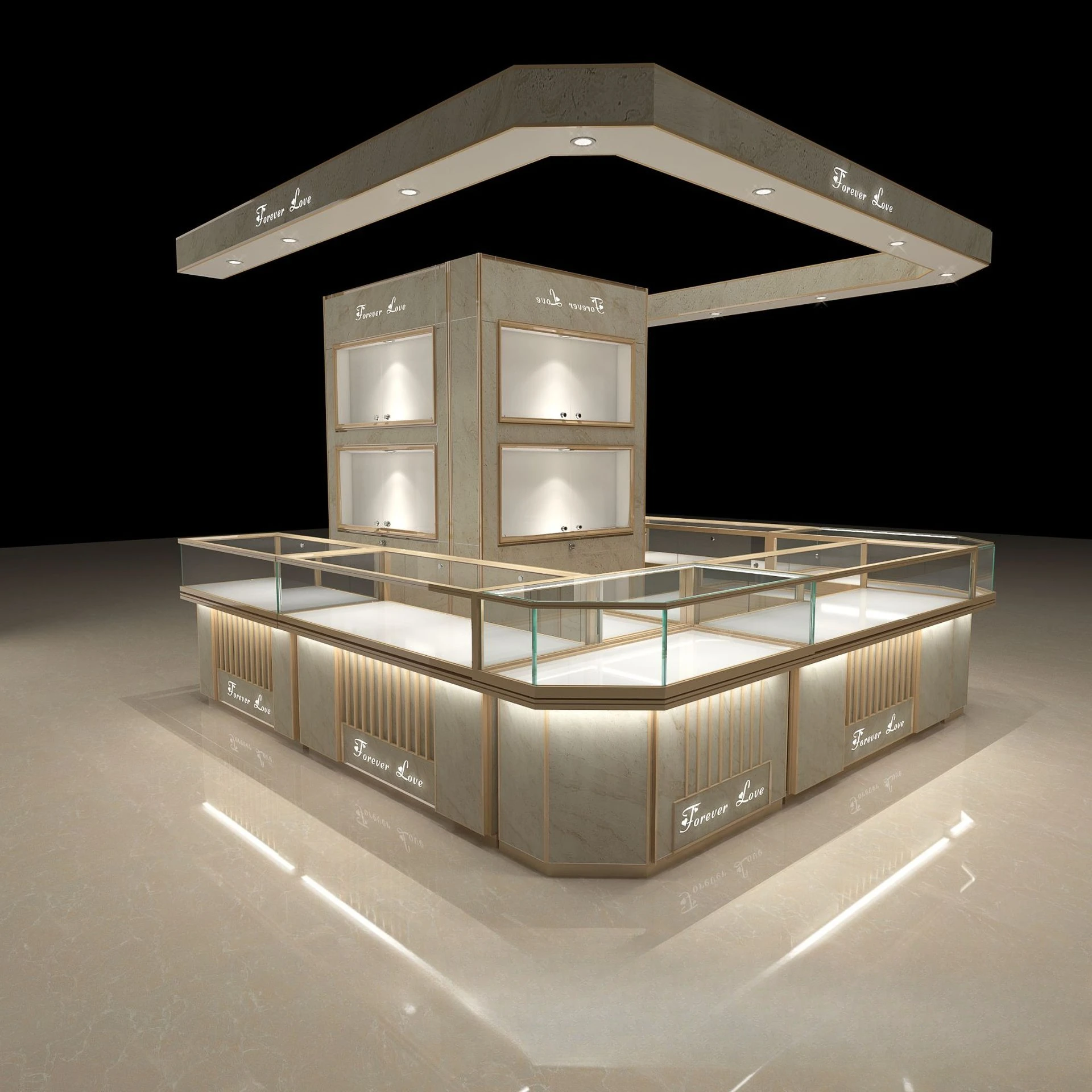 Glass Display Cabinet Shopping Mall Gold Store Watch Mobile Phone Cosmetics Silver Jewelry Display Cabinet Nakajima Display