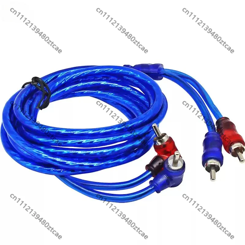 RCA double head lotus plug audio cable DIY car audio subwoofer power amplifier modified signal cable elbow