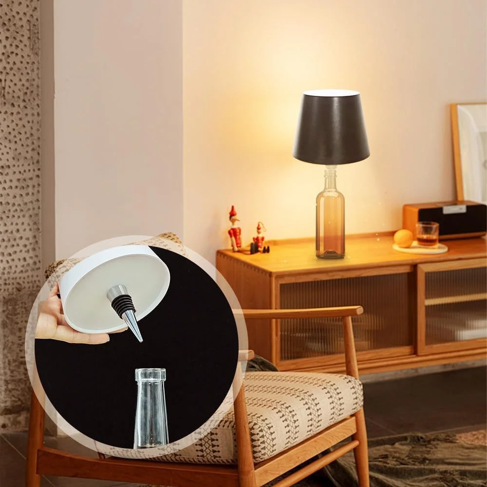 Wireless Wine Bottle Lamp Type-C Charging Touch Control Wine Bottle Light Dimming LED Table Lamp Bar Cafe Atmosphere Night Ligh