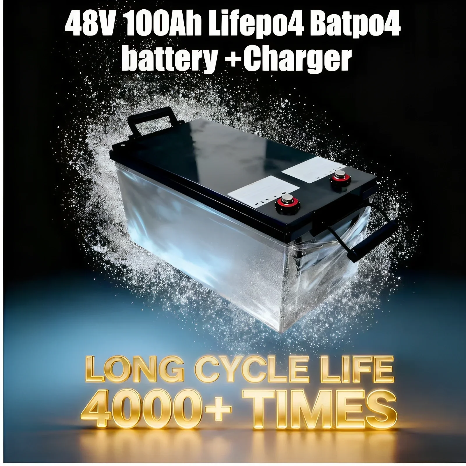 48V 100AH LiFePO4: BMS-EQUIPPED • HEAVY-DUTY (TRICYCLE/GOLF CART/SOLAR)48V POWERHOUSE: 100AH HIGH-CAPACITY • BMS PROTECTED •