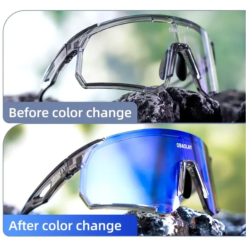 

Smart Photochromic Cycling Glasses Adaptive Lens Anti-Glare Men's Bicycle Glasses for All-Weather Outdoor Sports Enthusiasts