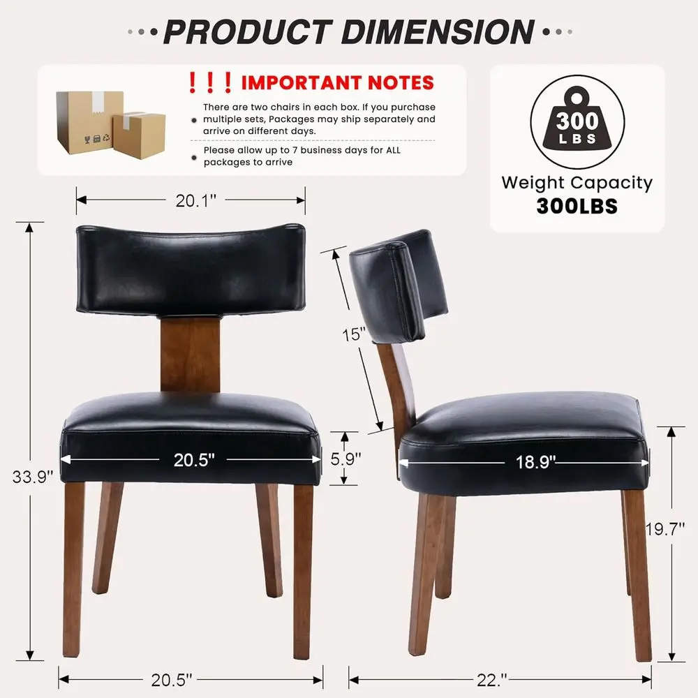 Black PU Dining Chairs 2