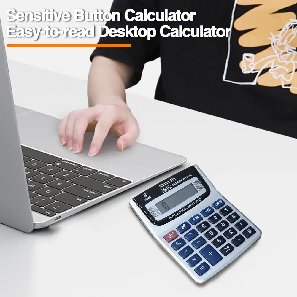 Calculadora portátil con botones, calculadora de 8 dígitos con pantalla de visualización, suministros de oficina y Escuela de Negocios