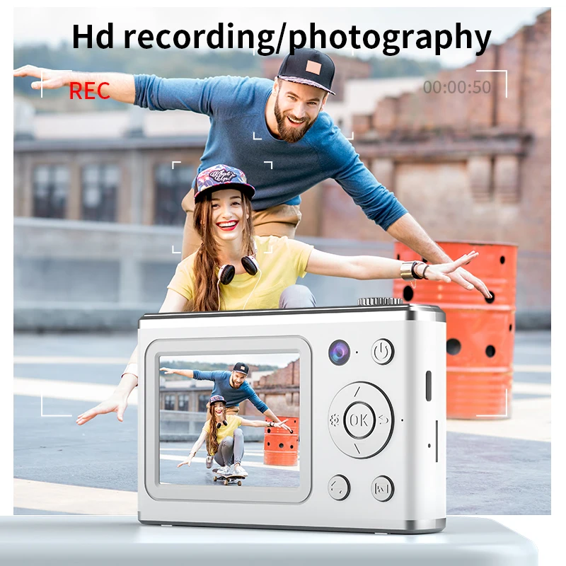 

64GB Digital Camera, Portable Mini High-definition Camera for Students, Travel and Kids, with Instant Photography Function and