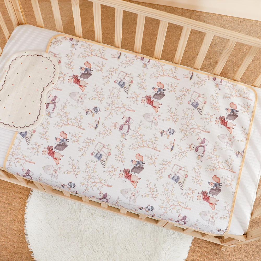 Nfant الطفل سجادة لتغيير الحفاض غطاء حفاضات فراش السرير تغيير بطانية الطفل قابلة لإعادة الاستخدام تغيير الحصير للأطفال منصات حفاضات
