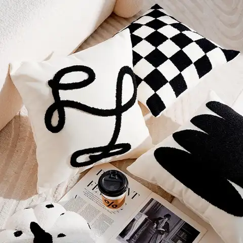 Throw Pillow Hidden Zipper PP Cotton Filling Decorative Pillows Office Couch Decoration Living Room Bedroom Seat Pillow Cushion