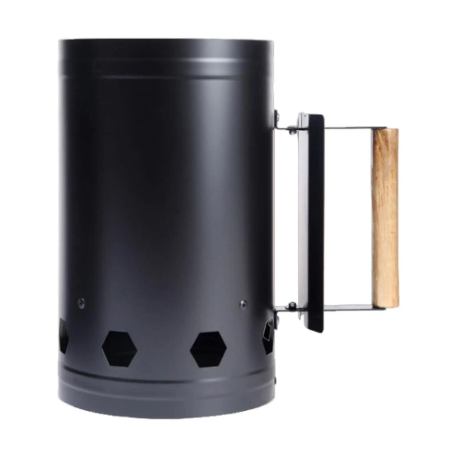 Barbecue Chimney Starter Wood Handle Charcoal Can for Kitchen BBQ Garden