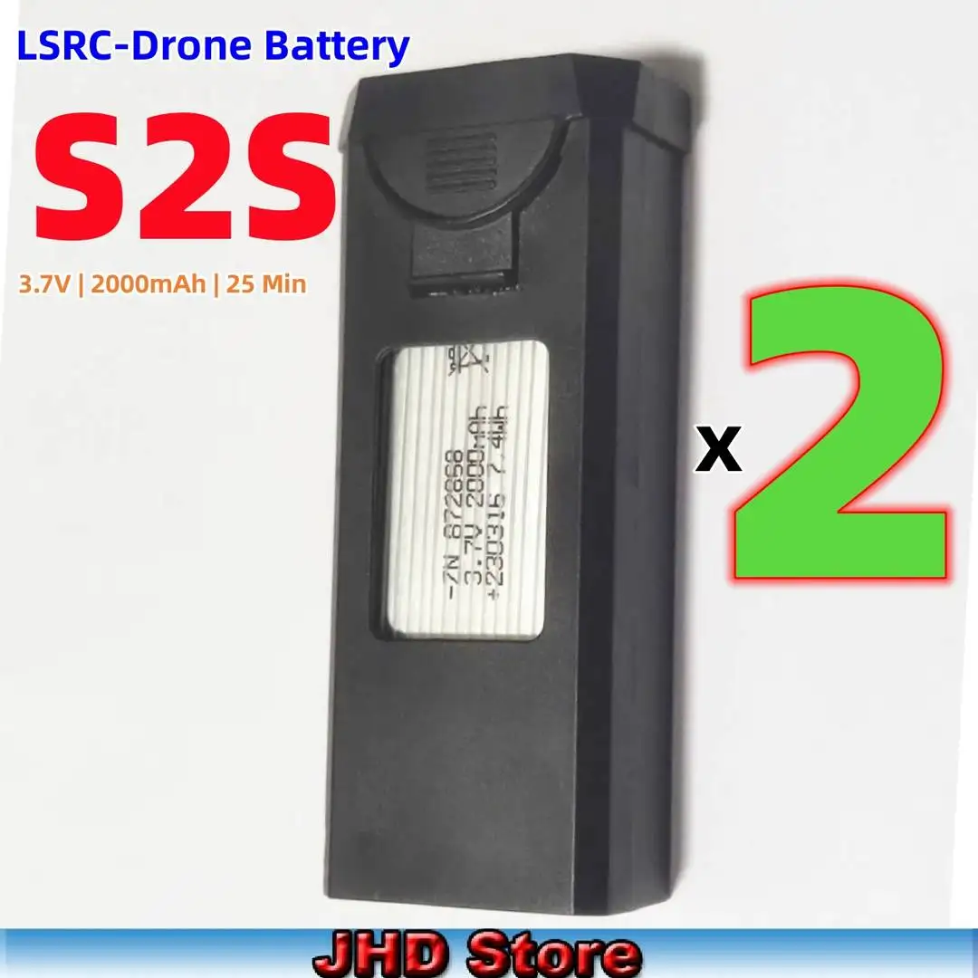 JHD LSRC Original S2S Battery 3.7V 2000mAh For LS-S2S Mini Drone RC Qudcopter S2S Battery Spare Part