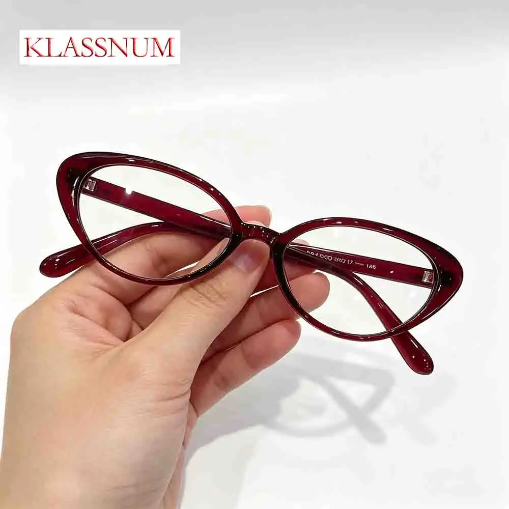 KLASSNUM 2026 Fashion Anti-Blue Light Sunglasses Women Men Small Frame Cat's Eye Individual Eyeglasses Round Face Trending UV400