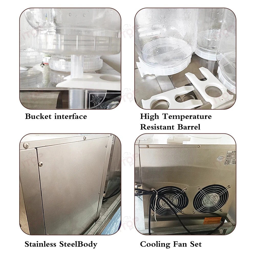 آلة طين 120 كجم / 24 ساعة آلة صنع الثلج بنكهات متعددة آلة صنع الثلج التجارية ندفة الثلج