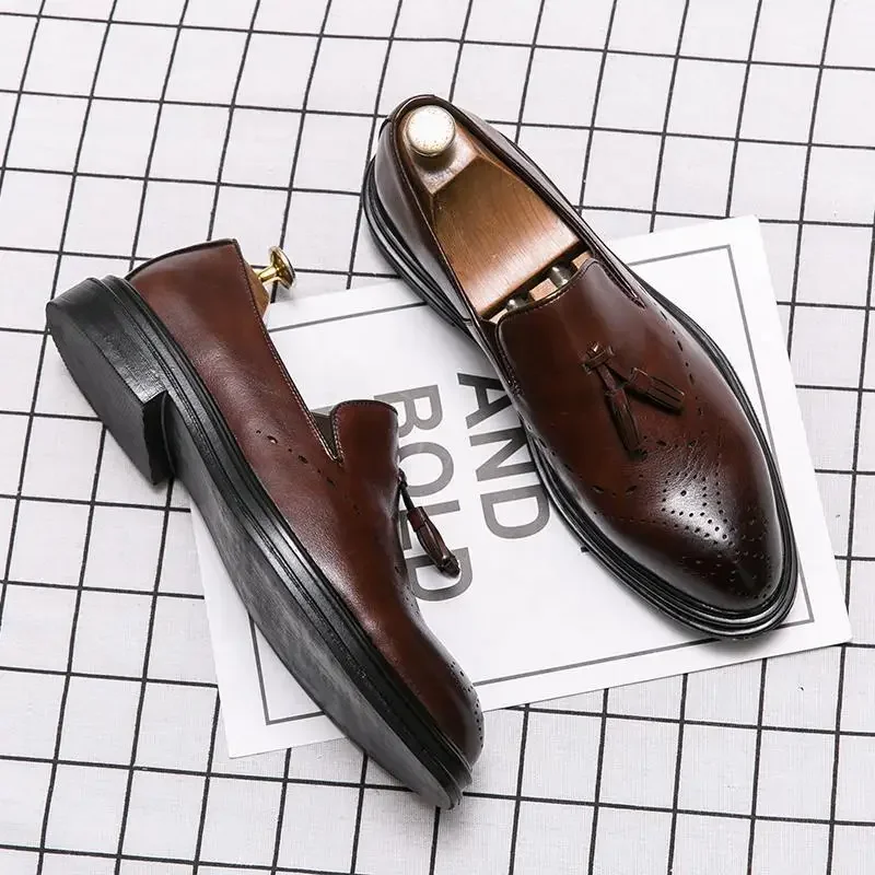 Formal Leather Shoes Men's Business Formal Wear British Style Sports Party Small Leather Shoes Men's Casual