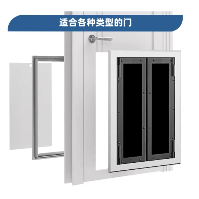 Heavy Duty Aluminum Dog Door With Flap Large Energy Efficient Pet Door Indoor Outdoor Wall Mount
