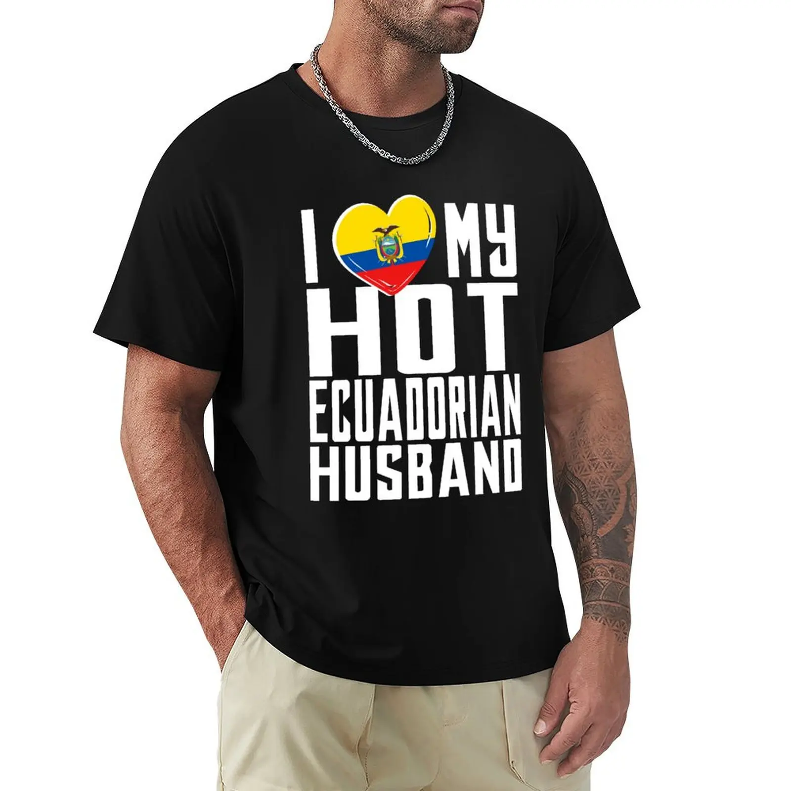 i love my hot Ecuadorian husband. T-Shirt Functional Casual Short Sleeve Tee