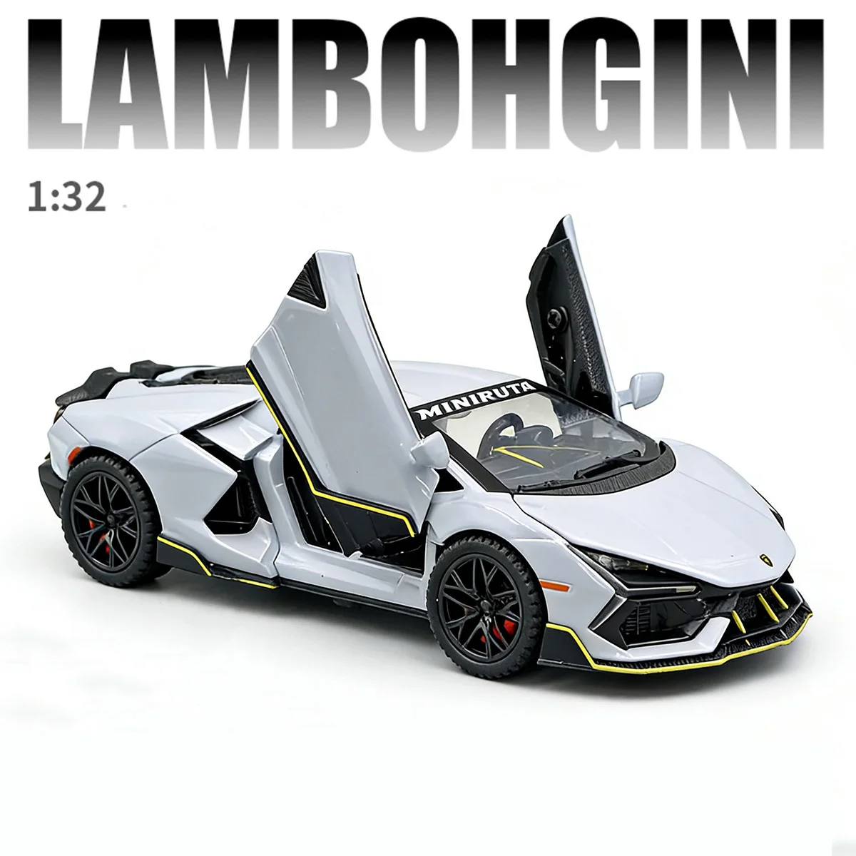 1:32 revuelto mansory supercar liga modelo de carro som e luz puxar para trás brinquedo das crianças colecionáveis presente aniversário