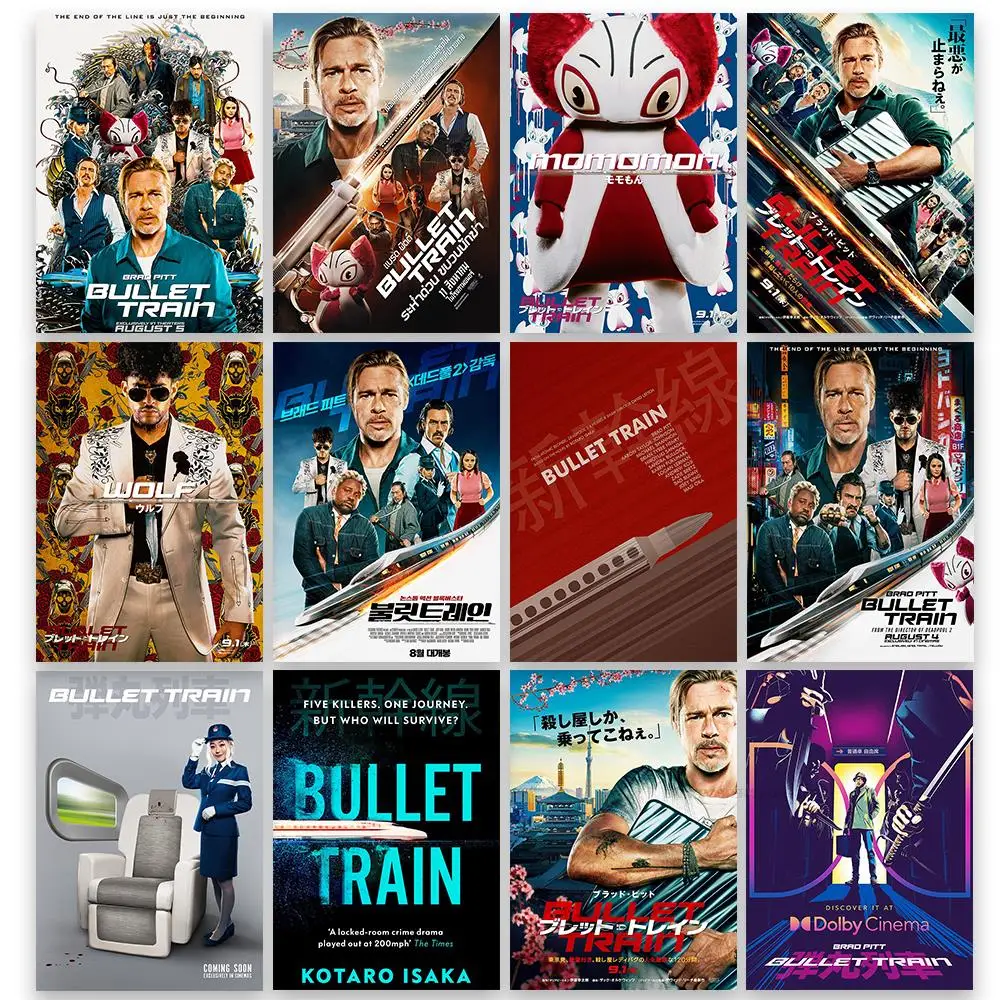 

Movie Bullet Train Poster Creative Vintage Harajuku Note Cafe and Decor Wall Sticker Toy Bedroom Streetwear Painting Posters