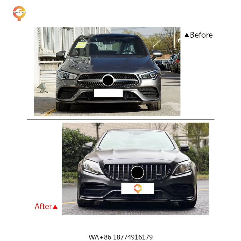 

New High Quality Front Bumper Grille Rear Lip Exhaust - CLA Class W118 Upgrade to CLA45s Body Kit 2020-on