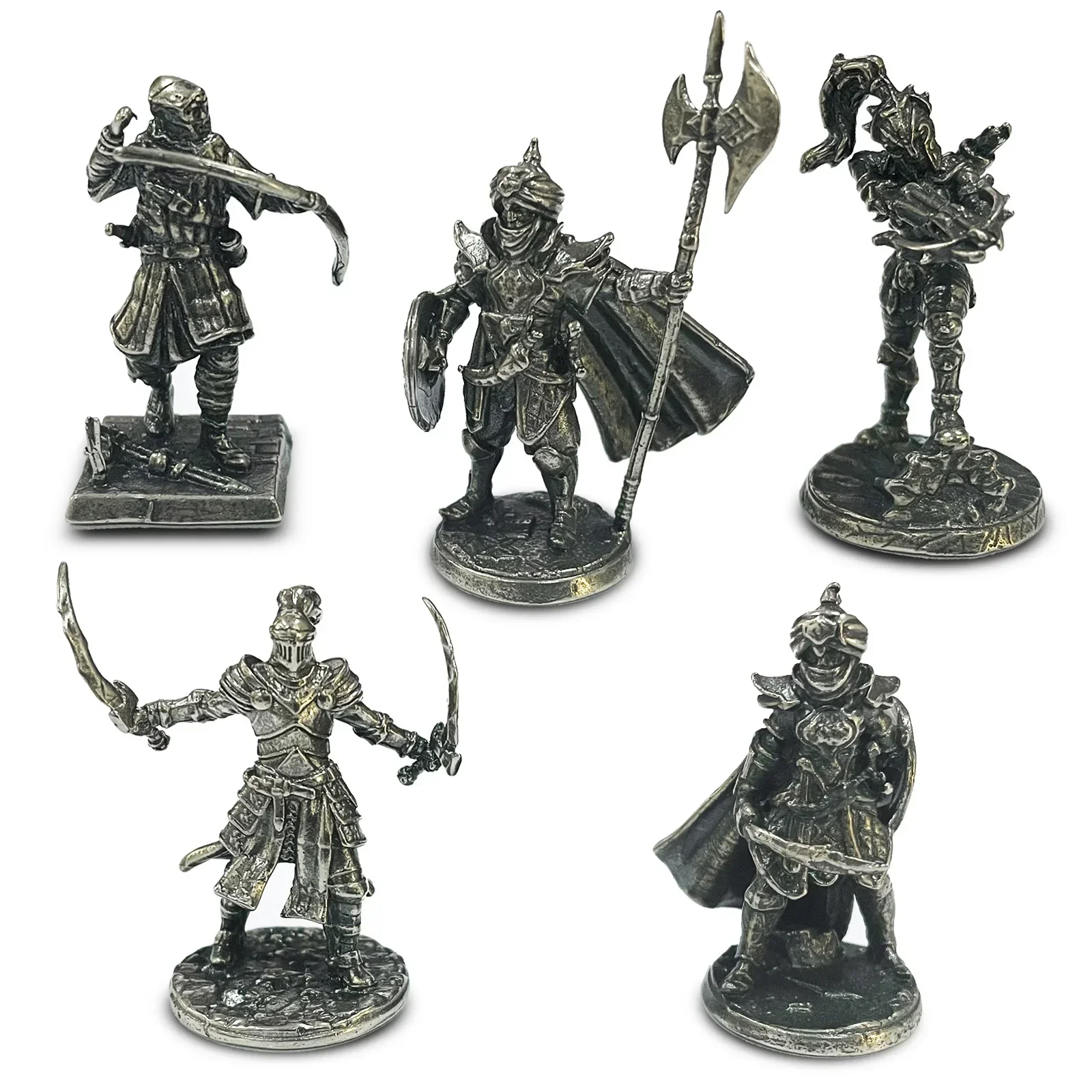 Weißes Kupfer Metall Krieger arabischen Ritter Soldat Modell Miniatur Figuren Brett Stücke Auto Dekoration Geschenk dekorative Figuren