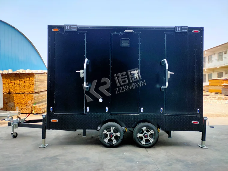 

Portable Luxury VIP Toilet Trailer Steel Modern Mobile Bathroom WC Outdoor Caravan Shower Restroom for Sale