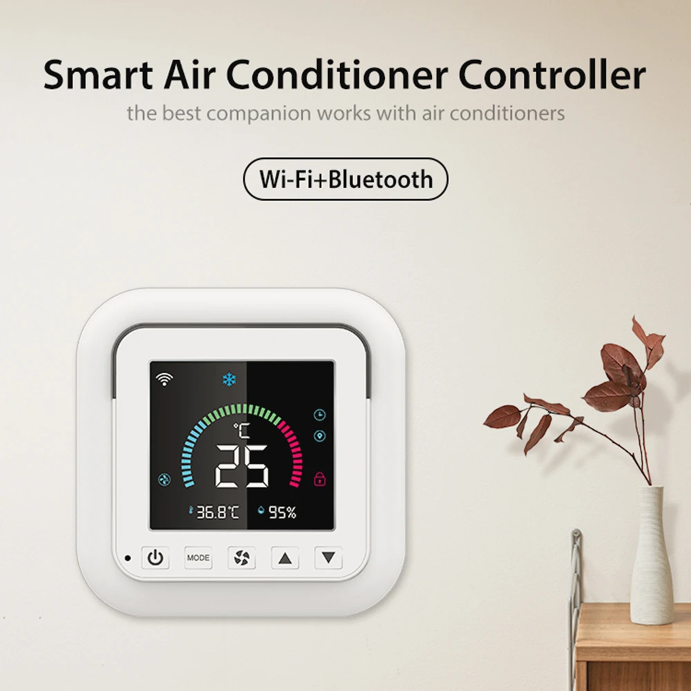 Tuya WiFi Thermostat Air Conditioner IR Temperature Humidity Infrared Controller USB Power LCD Touch Screen Google Home Alexa