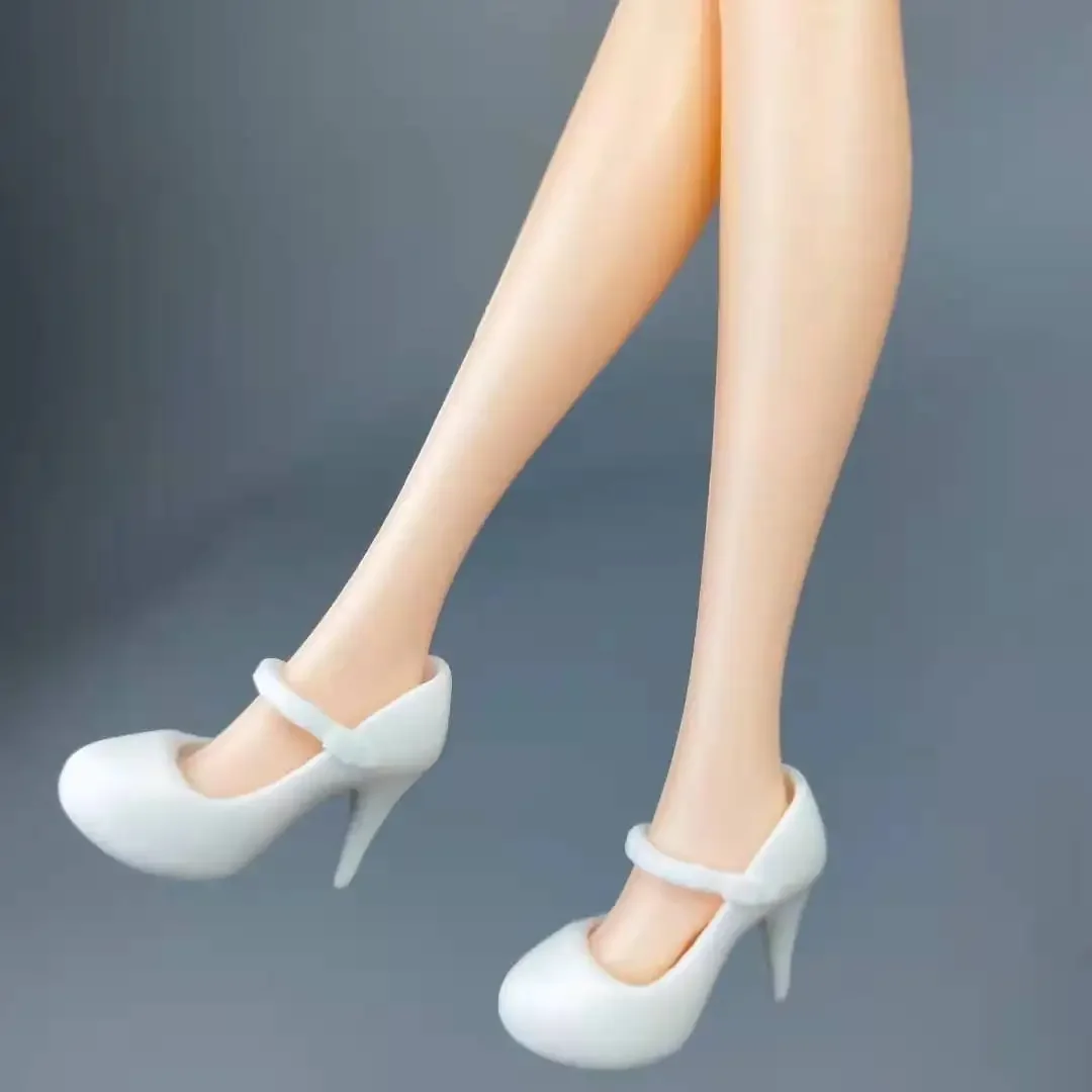 1:6 Elegant White Heeled Doll Shoes for Barbie Accessories Office Work Footwear Boat Shoes for Blythe Shoes 11.5