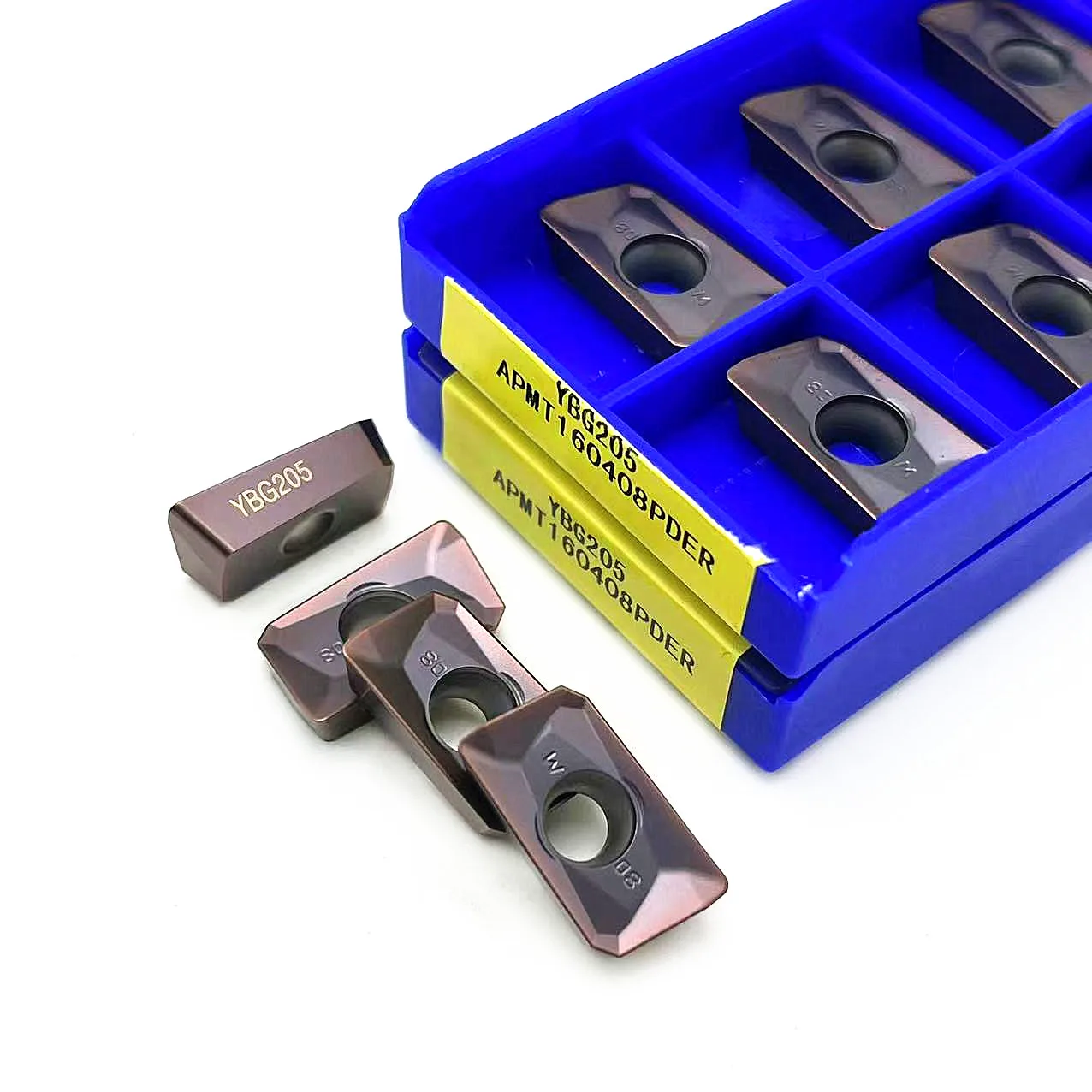 ที่บด YBG205คาร์ไบด์ APMT160408 APMT160408 YBG205สี่เหลี่ยมเครื่องมือทำดัชนี CNC สำหรับสเตนเลสสตีล